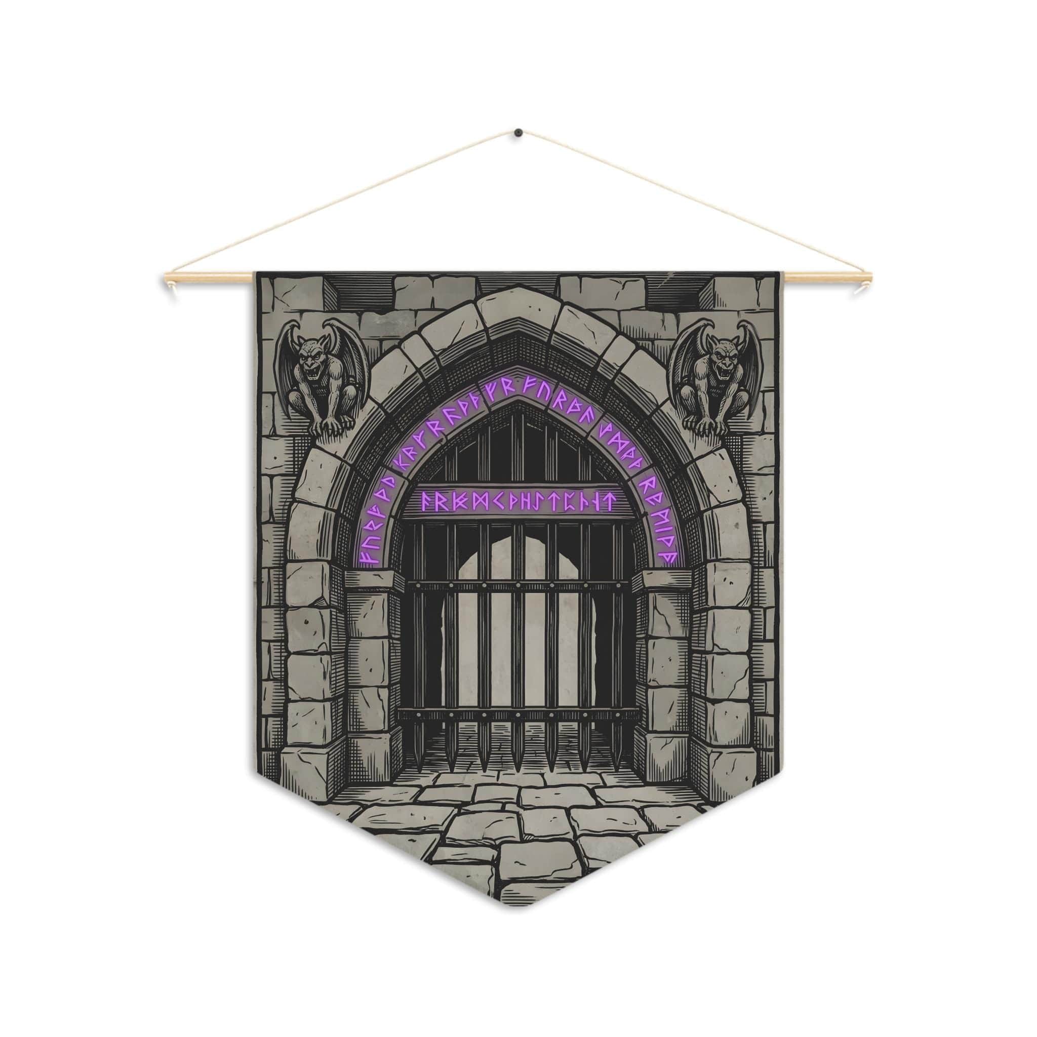 Photo 5 of 5: Hanging canvas pennant styled as an ancient dungeon threshold, turning any game room or basement door into an immersive portal for weekly campaign nights, front view