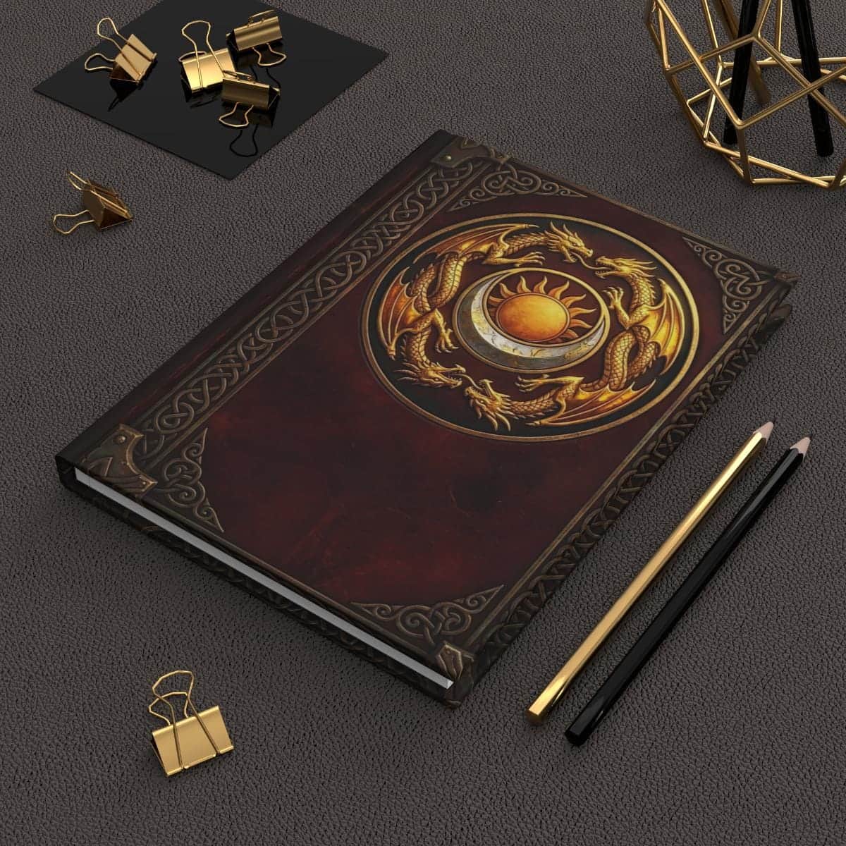 Photo 8 of 12: Hardcover ruled fantasy campaign journal designed as an ancient pact tome, in a room setting
