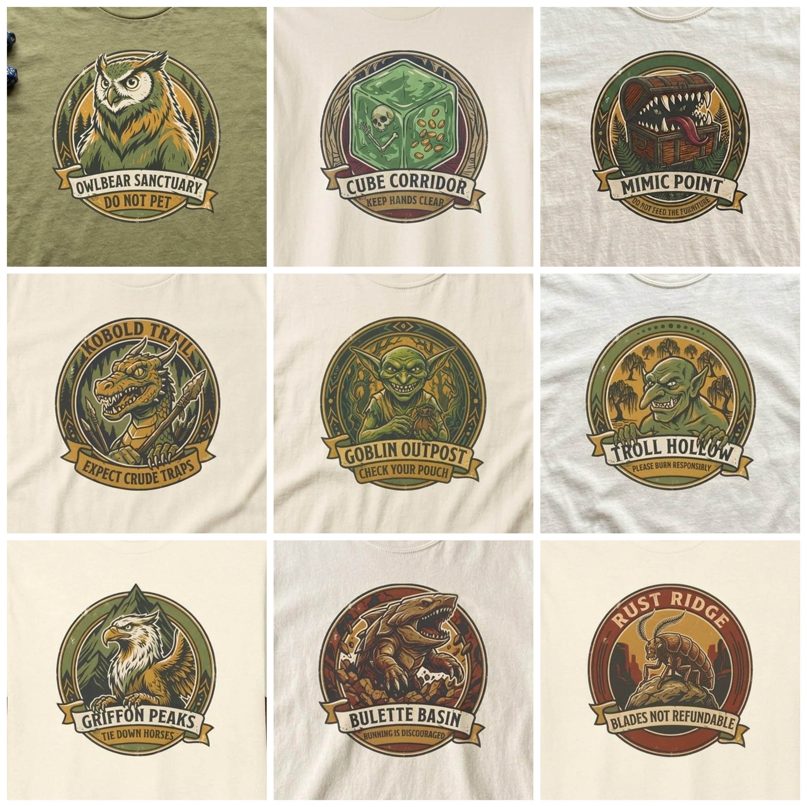 Photo 9 of 9: Tabletop Monster Sanctuary Badges: all 9 designs of the set side by side