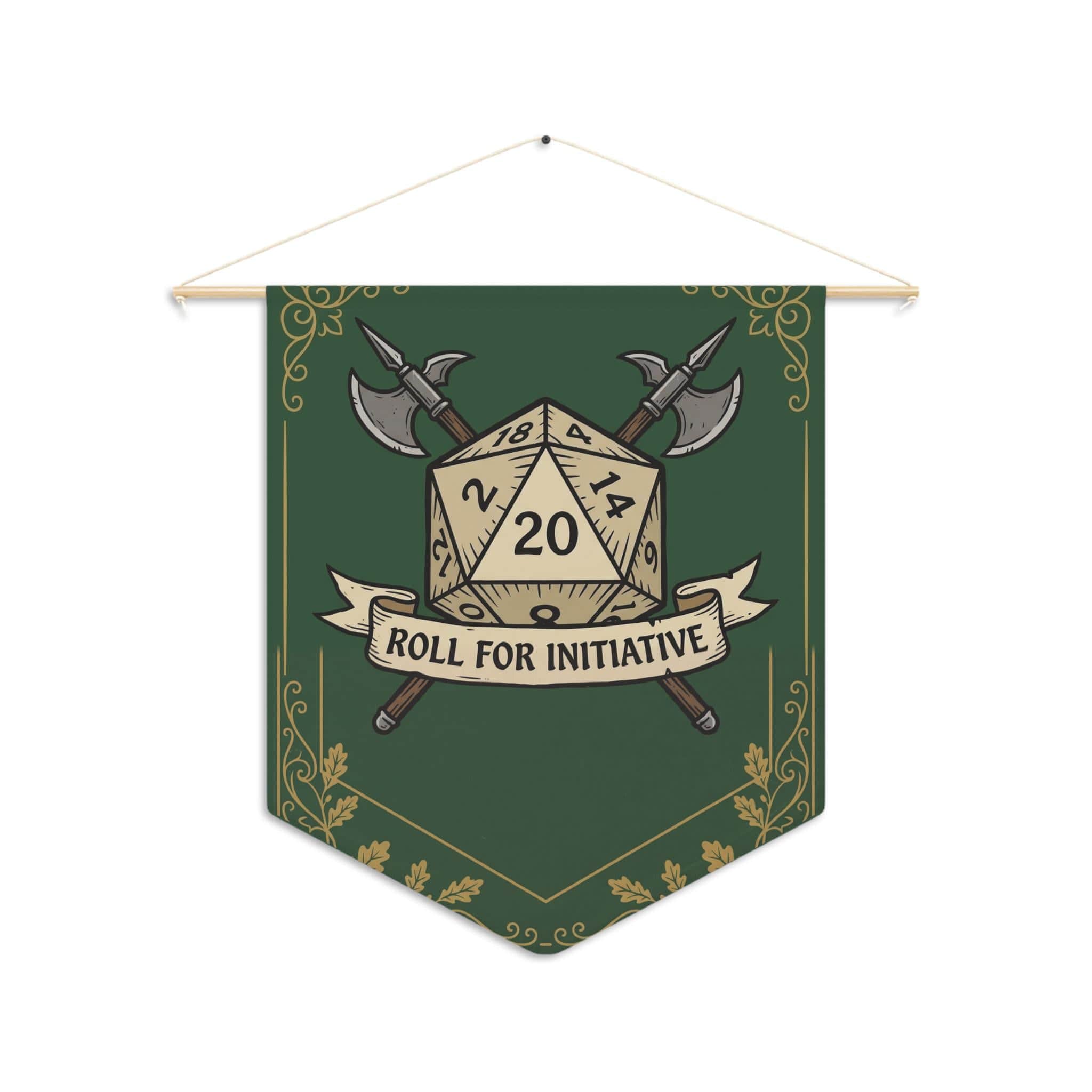 Photo 9 of 10: An authentic tavern-inspired heraldic battle cry banner designed to mark game room territory, solving the search for high-impact Dungeon Master appreciation and game night housewarming gifts, front view