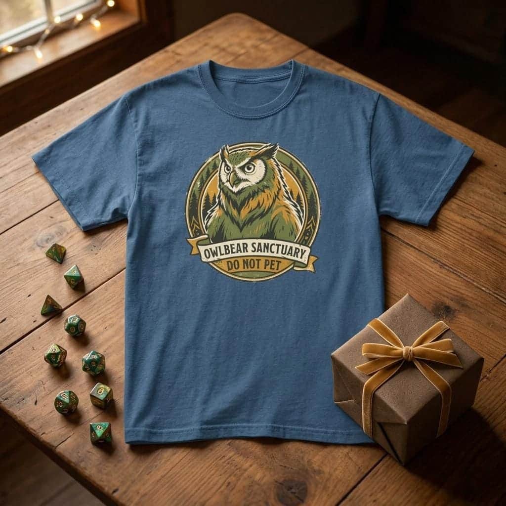 Photo 4 of 15: Vintage national park souvenir graphic tee featuring tabletop gaming's favorite deadly predator alongside a cheeky 'Do Not Pet' warning for players who insist on taming wilderness monsters, shown as a gift