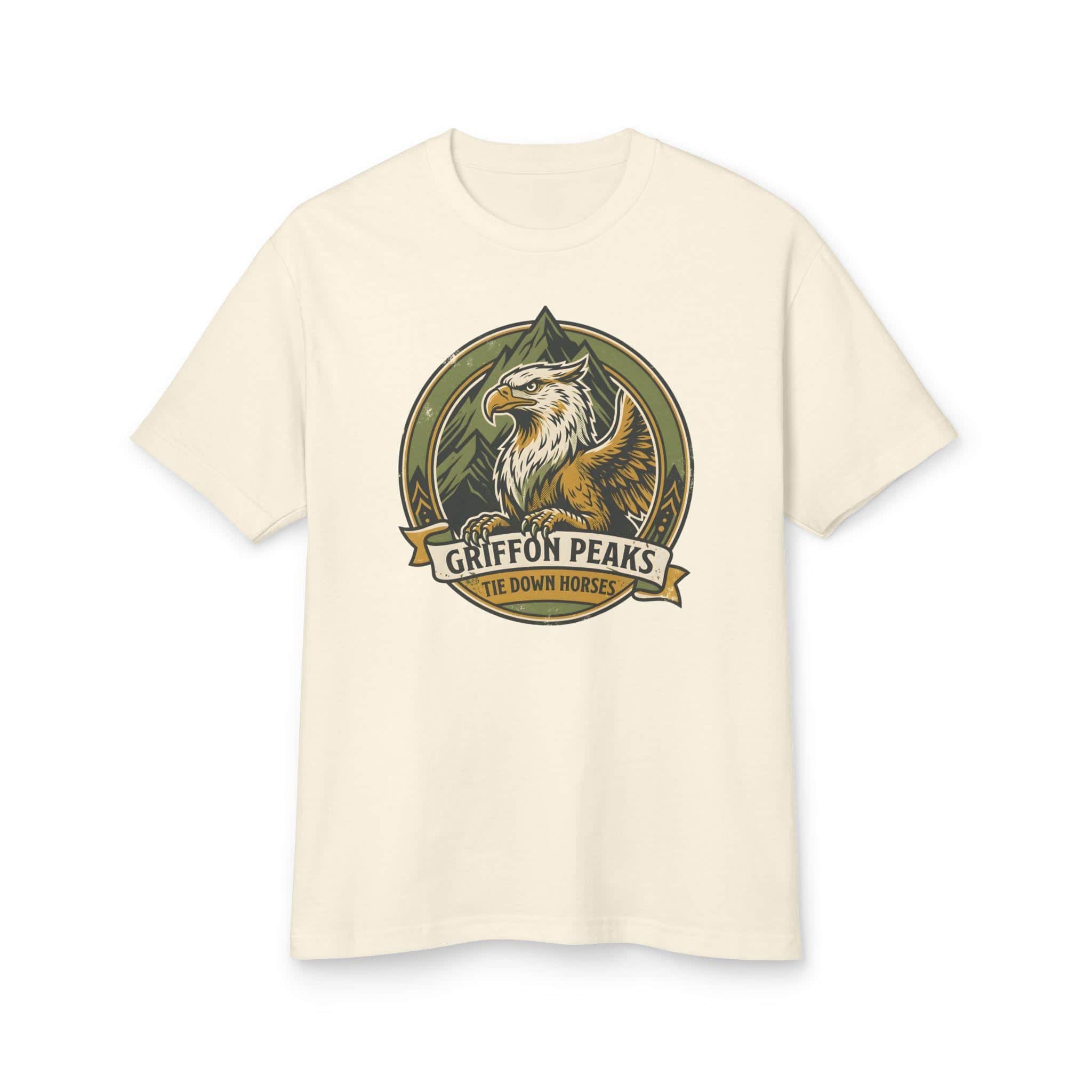 Photo 10 of 15: Vintage national park parody tee featuring a noble mountain griffon alongside a deadpan ranger warning for traveling adventurers to keep their prized mounts secured, front view