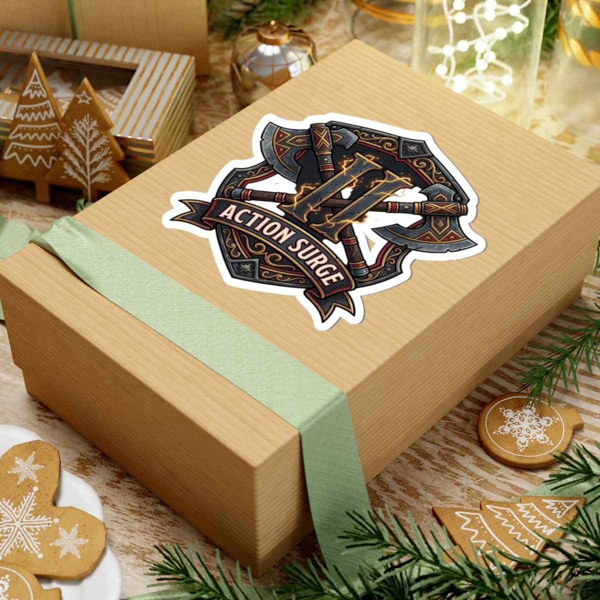 Photo 5 of 6: Celebrate the iconic clutch martial ability with this durable die-cut vinyl sticker, showcasing a bold graphic crest built to withstand water bottles, in a room setting