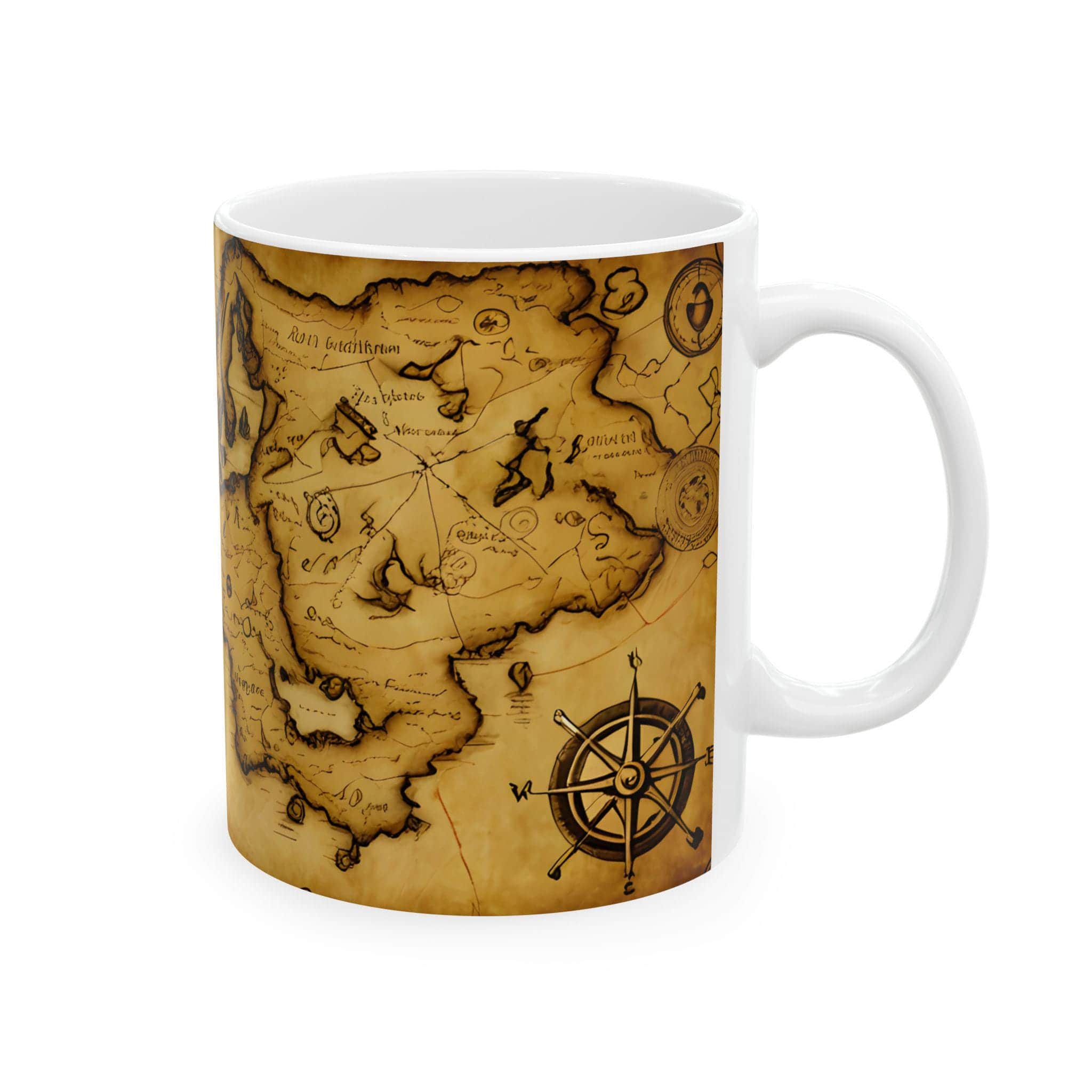 Photo 3 of 10: Unleash your inner adventurer with this detailed treasure map mug, side view