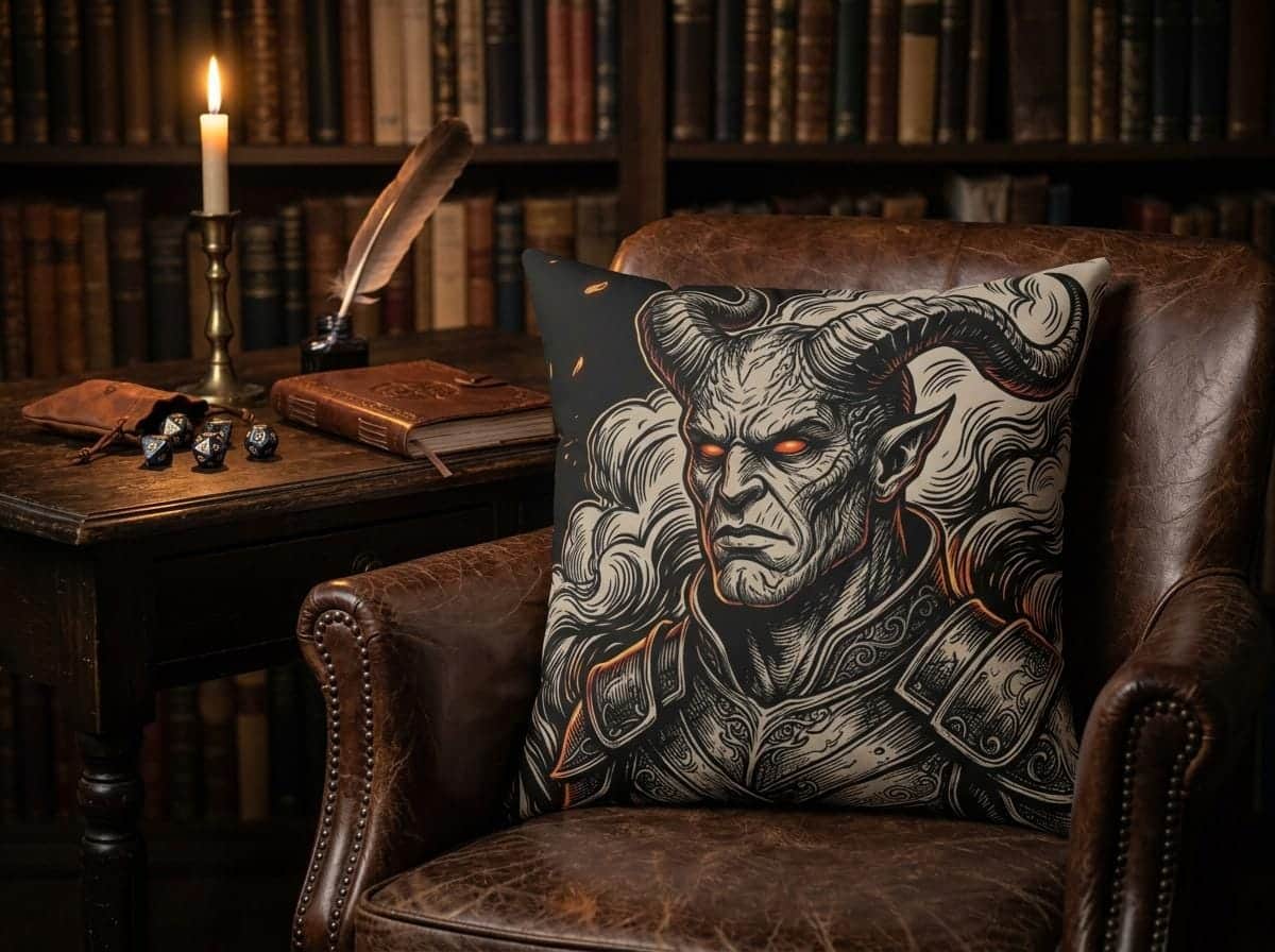 DnD Pillow, Tiefling Throw Pillow