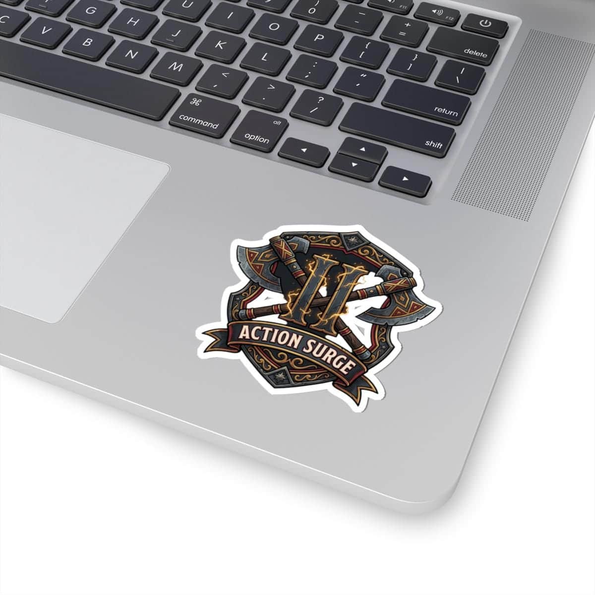 Photo 4 of 6: Celebrate the iconic clutch martial ability with this durable die-cut vinyl sticker, showcasing a bold graphic crest built to withstand water bottles, in a room setting