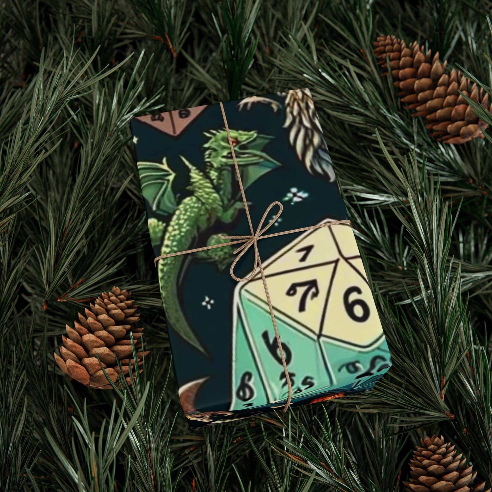 Photo 6 of 10: Festive Dragon and Dice Wrapping Paper wrapping paper, photo 6 of 10