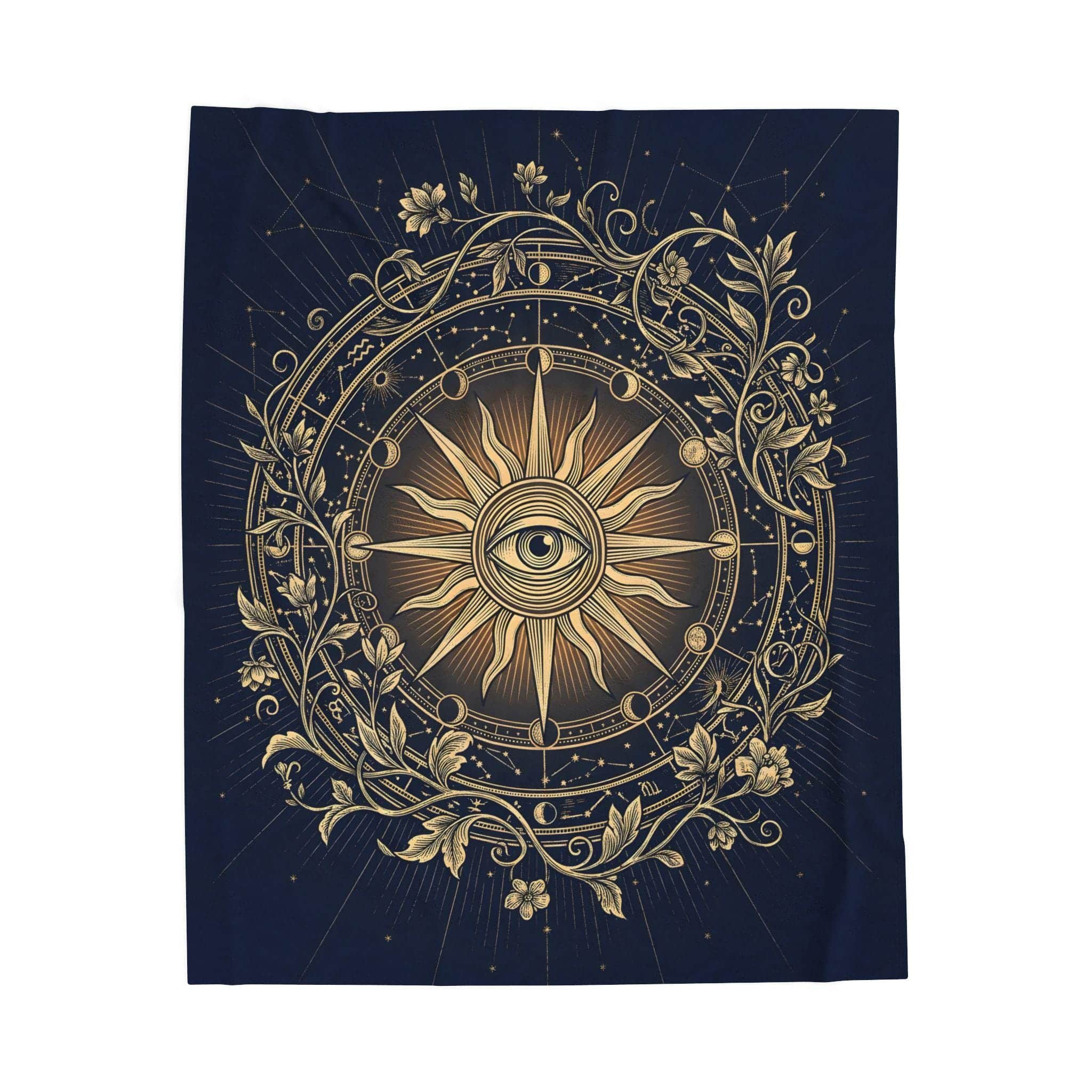 Photo 5 of 6: An atmospheric session throw designed to celebrate the party's unsung healer, featuring an intricate celestial divine emblem that transforms gaming nights into a cozy dark academia haven, front view