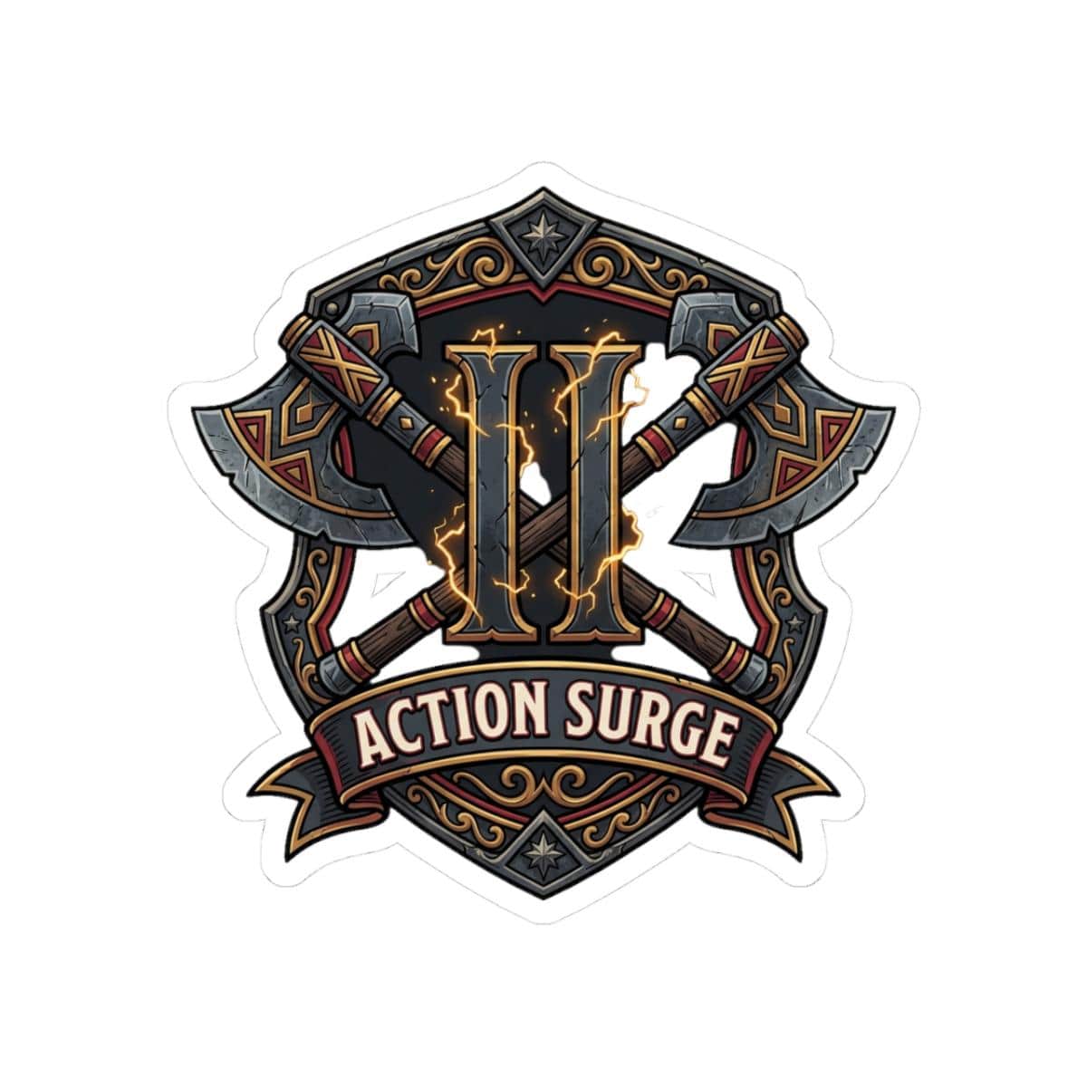 Photo 6 of 6: Celebrate the iconic clutch martial ability with this durable die-cut vinyl sticker, showcasing a bold graphic crest built to withstand water bottles, front view
