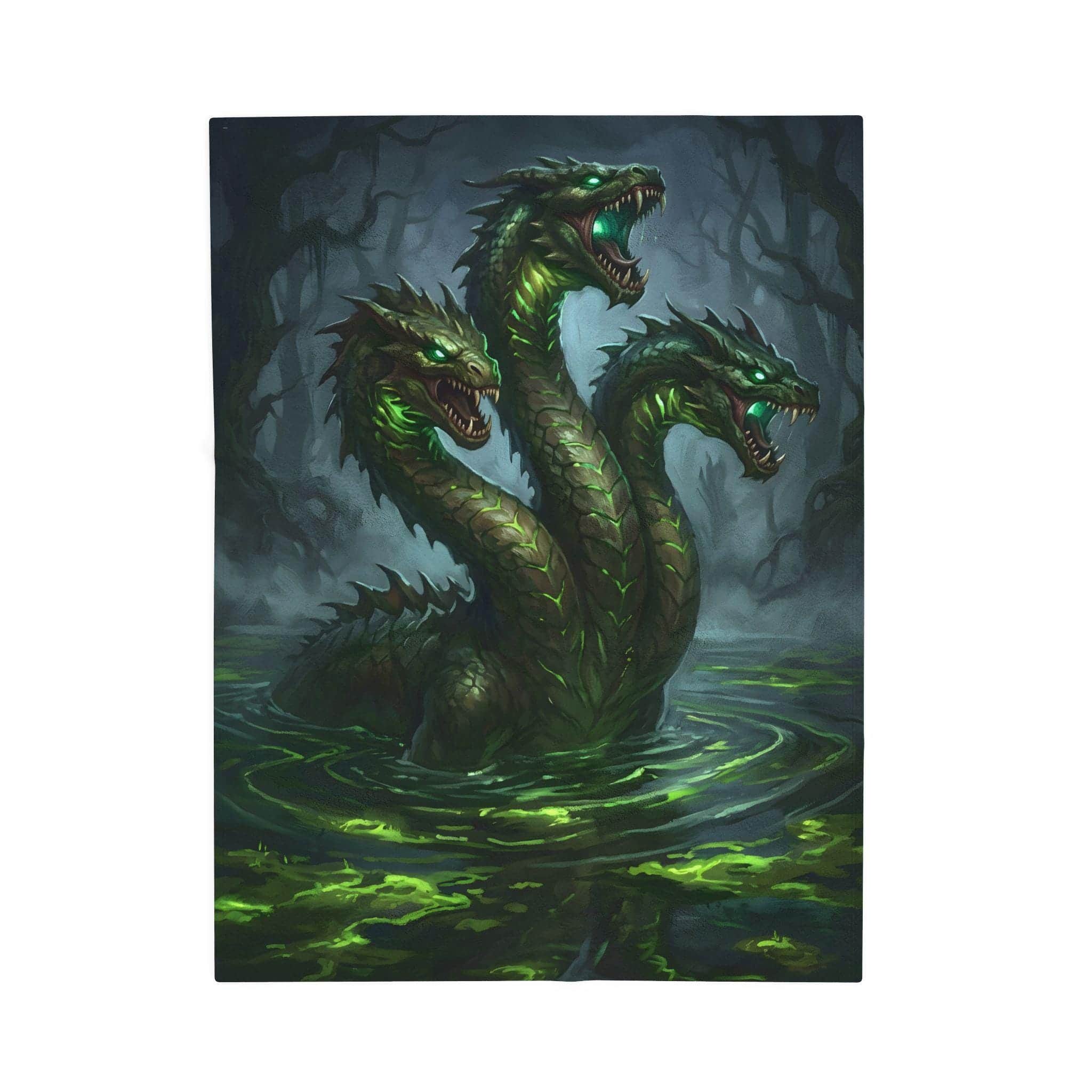 Photo 6 of 6: A plush statement throw showcasing an atmospheric swamp hydra, front view