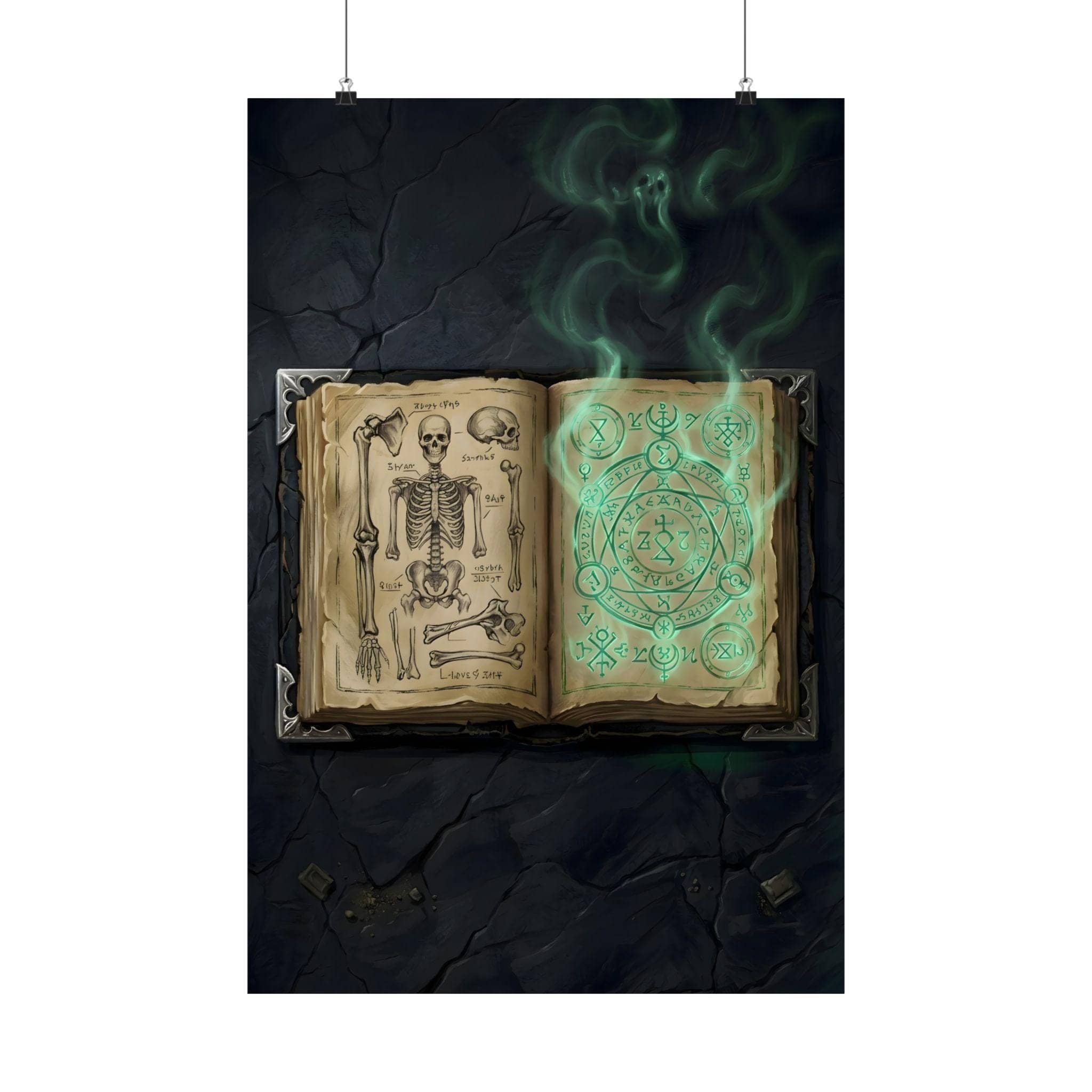 An eerie, high-impact dark fantasy art print that turns a gaming room or desk nook into an arcane sanctuary, front view