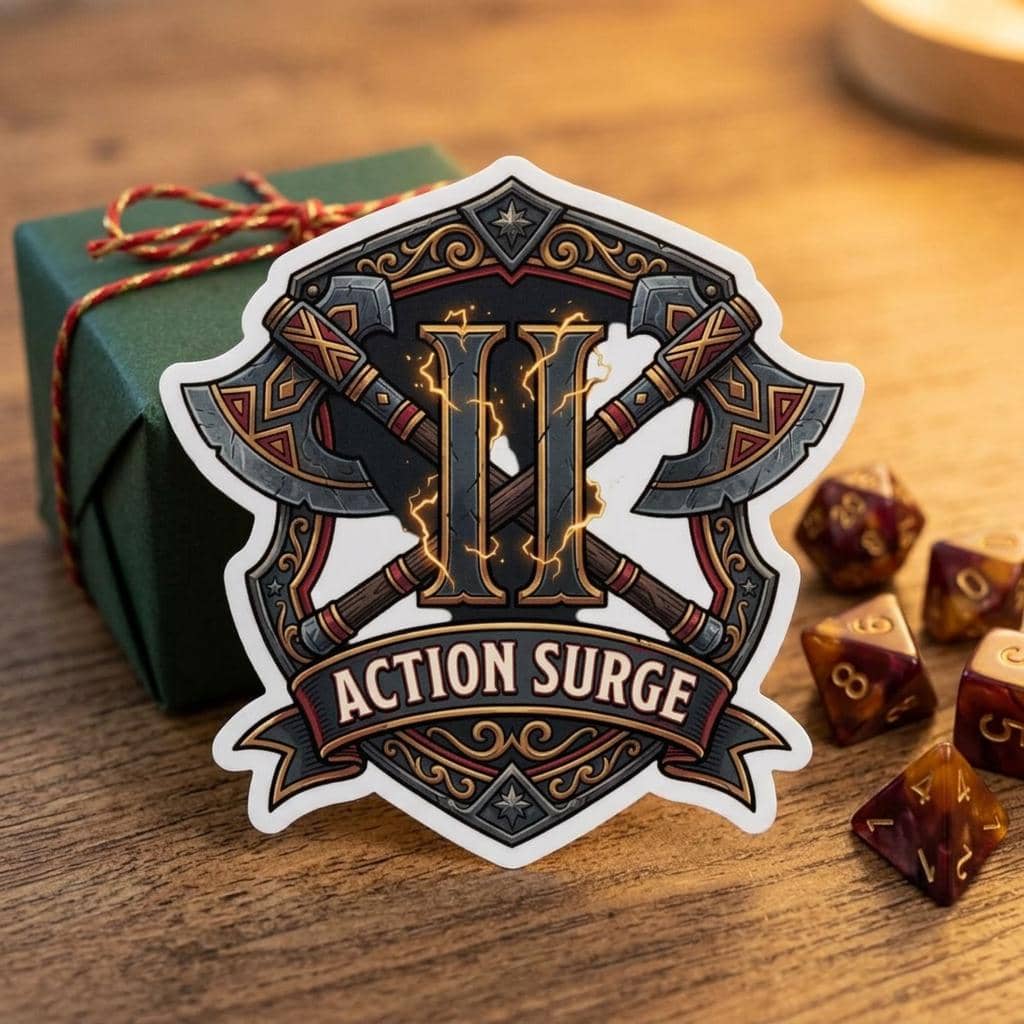 Celebrate the iconic clutch martial ability with this durable die-cut vinyl sticker, showcasing a bold graphic crest built to withstand water bottles, shown as a gift