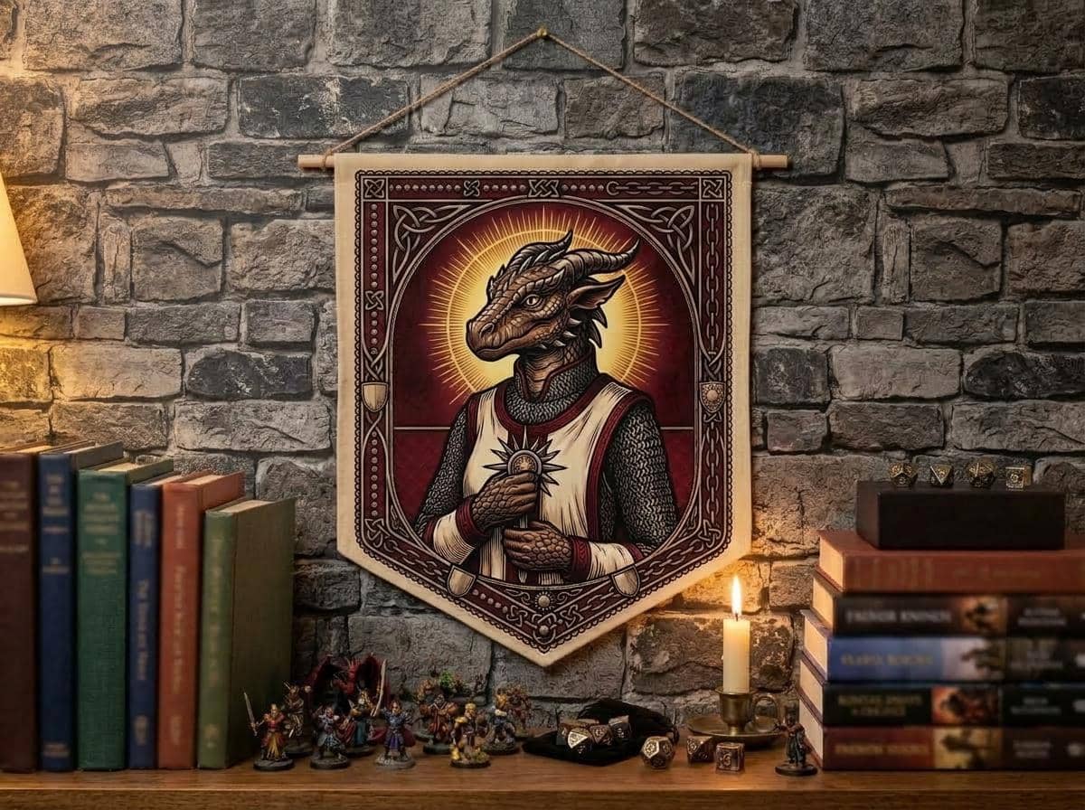 Holy Mother Dragonborn Cleric Crest Pennant