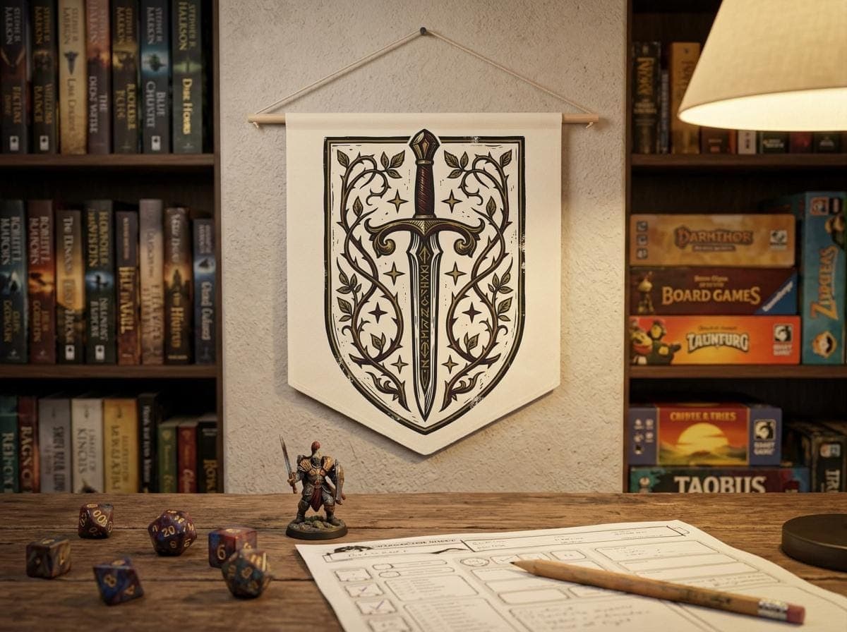 DnD Game Room Flag, Vorpal Sword Pennant