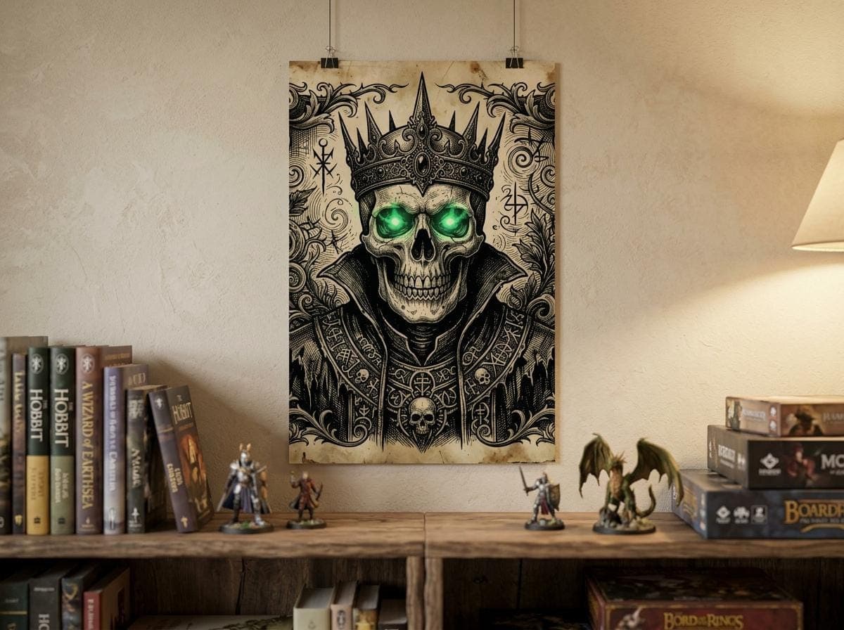 DnD Poster Lich Wanted Notice Wall Art