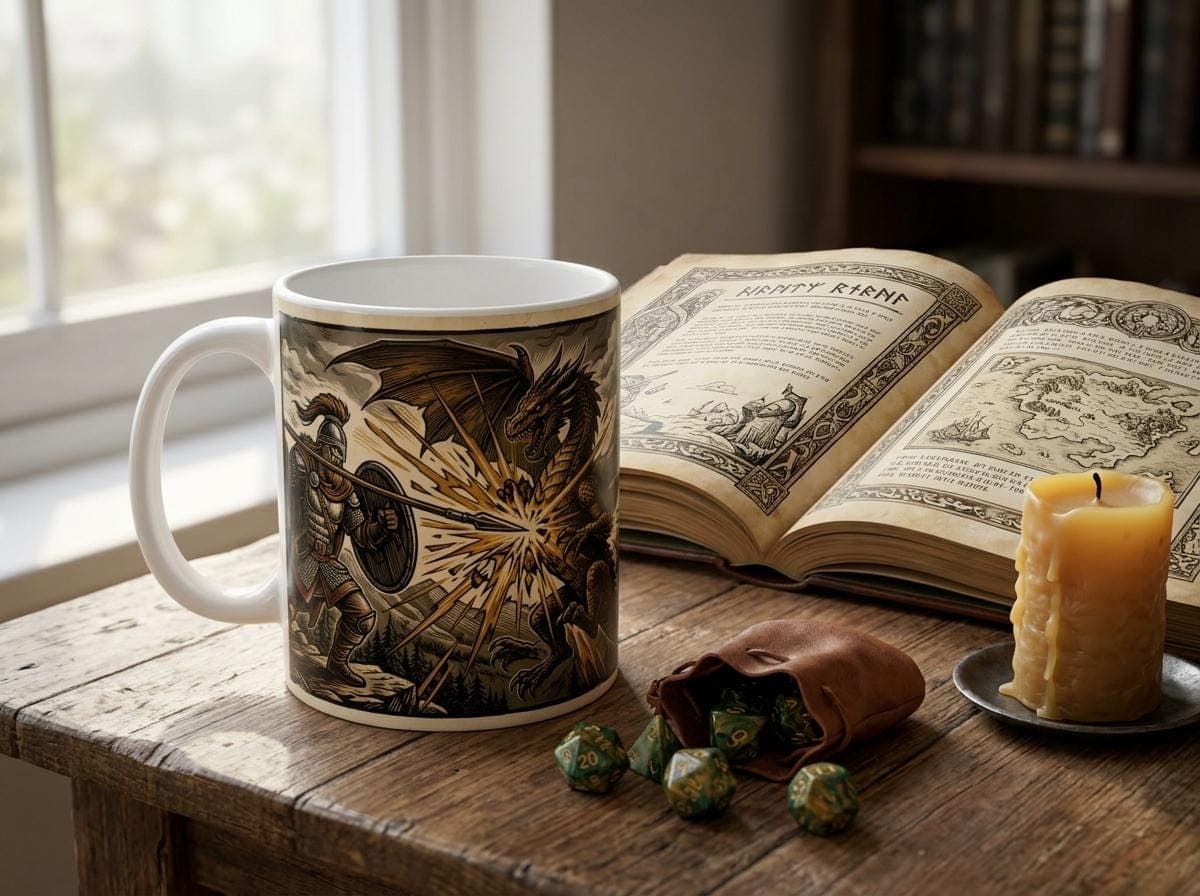 Dungeon Master Mug, DnD Dragon Slayer
