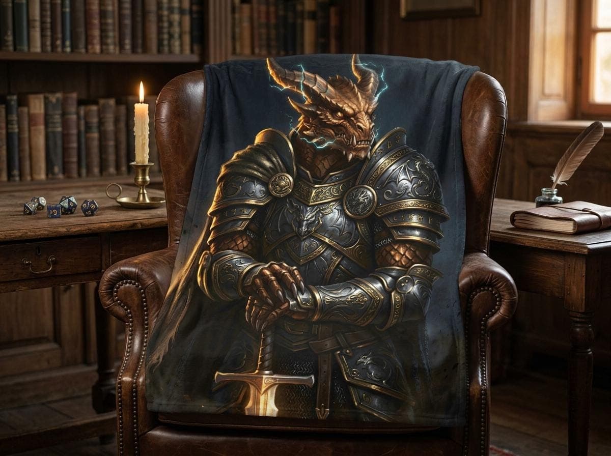 DnD Blanket, Dragon Plush Throw Blanket