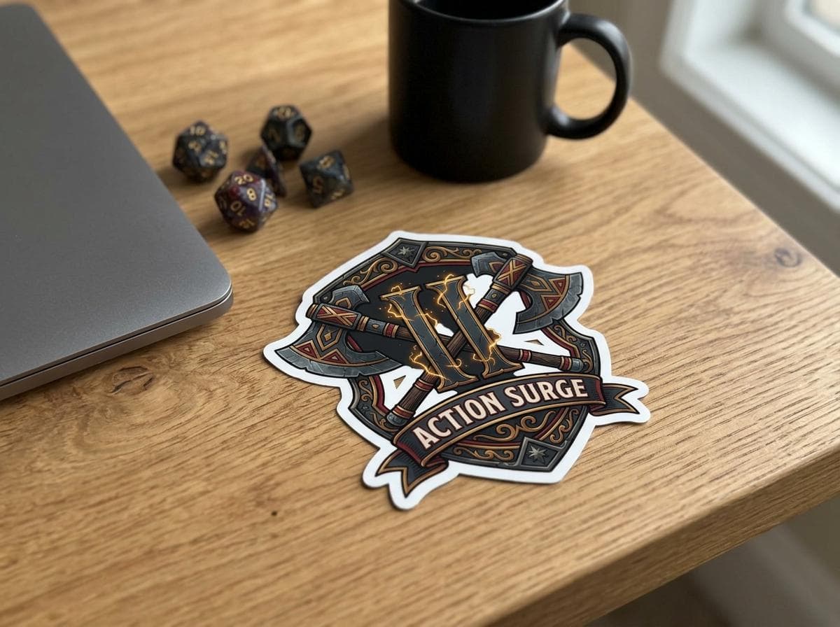DnD Sticker Action Surge Fighter Decal