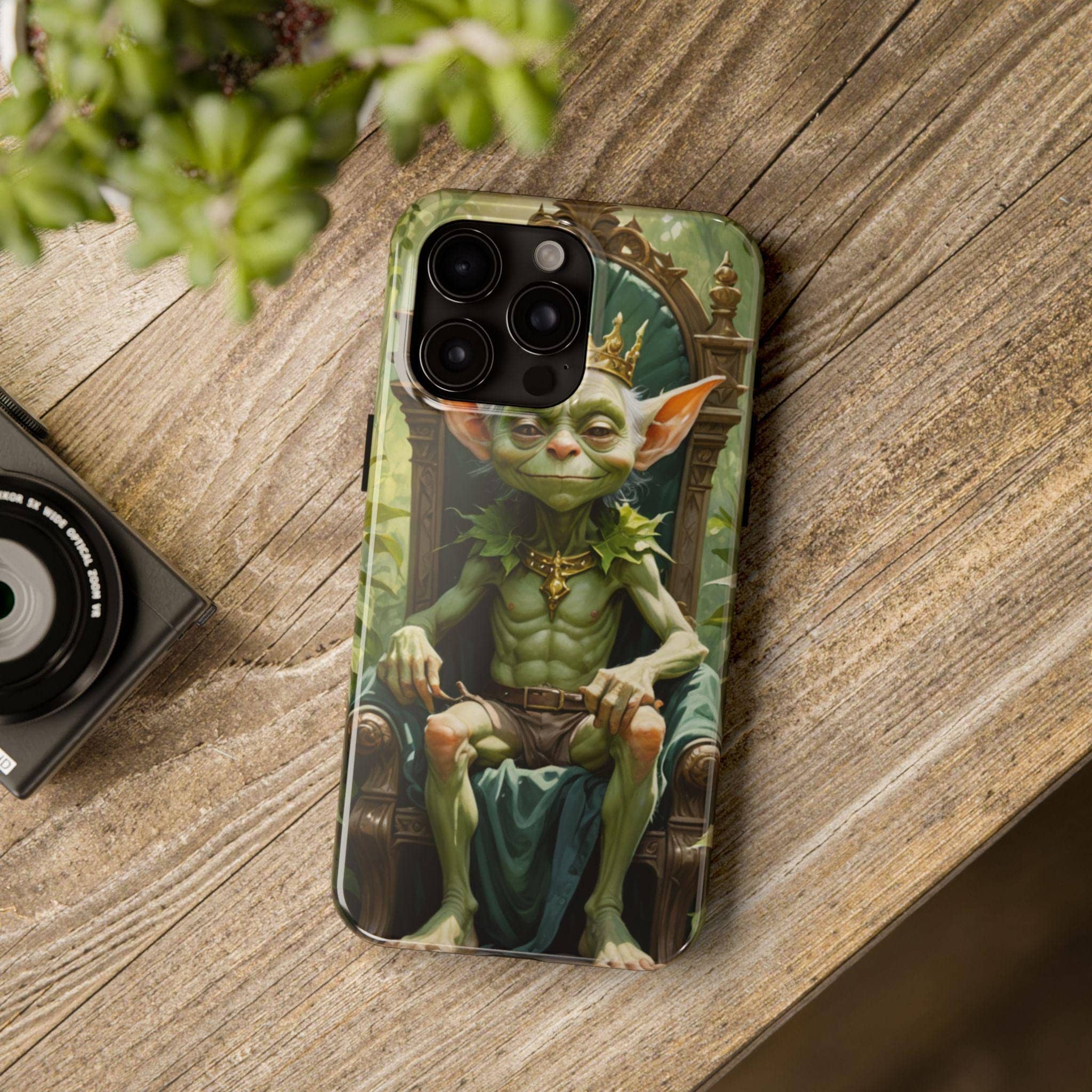 Delight your friend who loves fantasy games and creatures with a goblin phone case that combines elegance and mischief, in a room setting