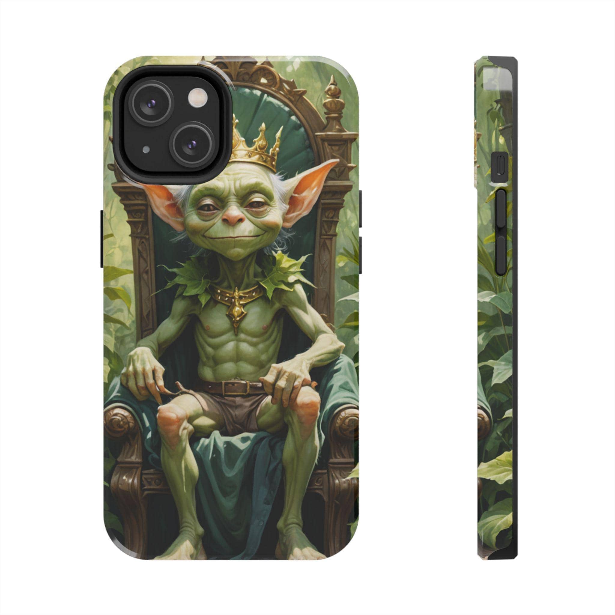 Delight your friend who loves fantasy games and creatures with a goblin phone case that combines elegance and mischief, front view