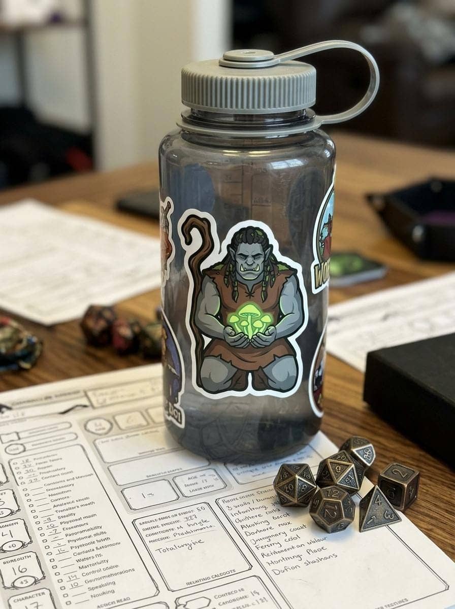 Half-Orc Druid Mushroom Sticker