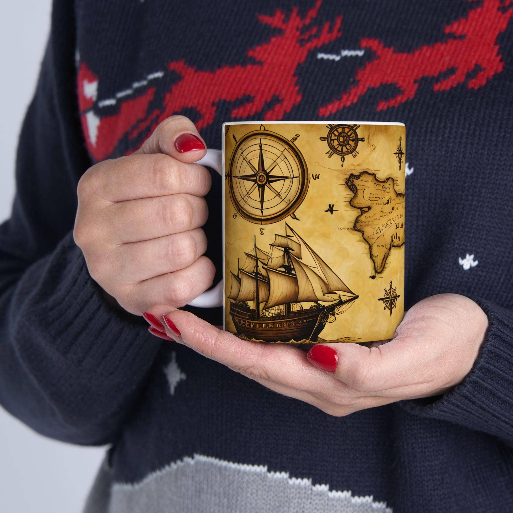 Unleash your inner adventurer with this detailed treasure map mug