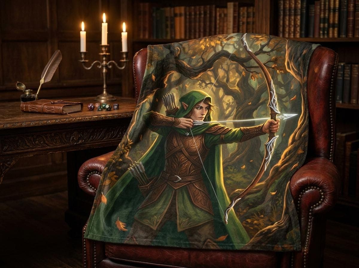 DnD Blanket Wood Elf Ranger Throw