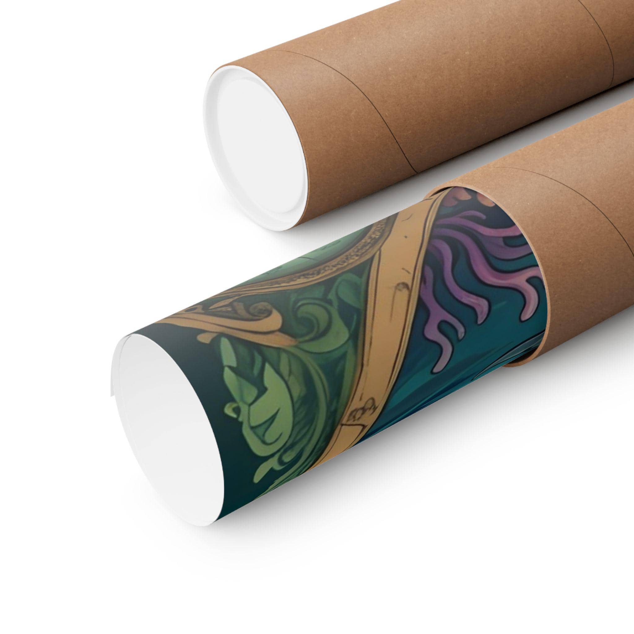 Vibrant pirate-themed artwork on a matte vertical poster, close-up detail