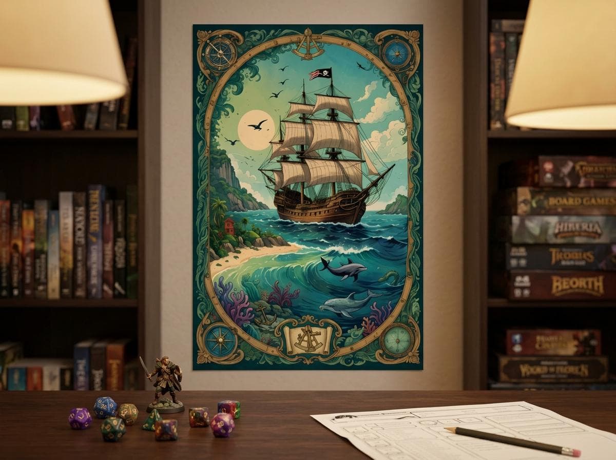 Treasure hunt pirate adventure poster