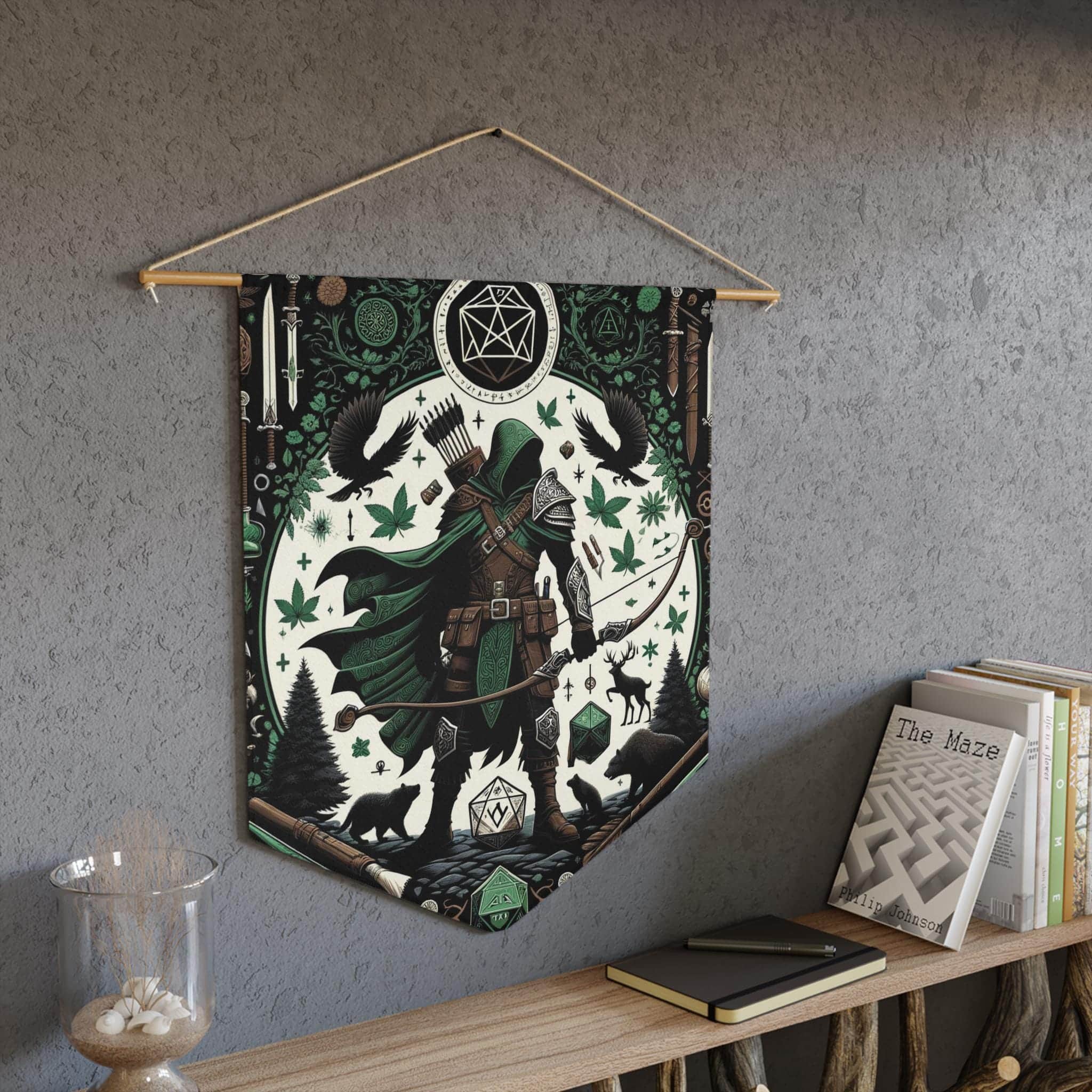 Ranger Portrait Pennant, a D&D gift for a Human Ranger