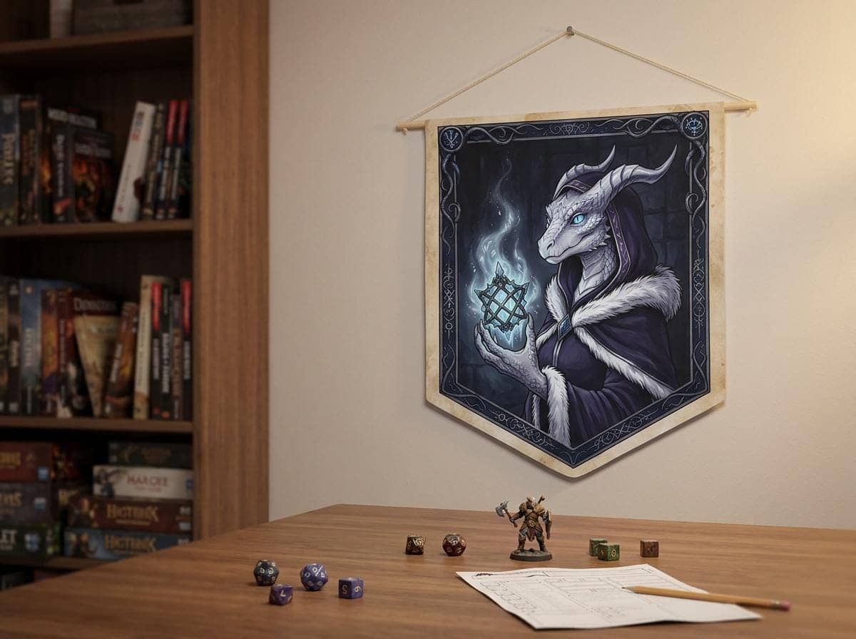 Christmas DnD Gift Dragon Pennant