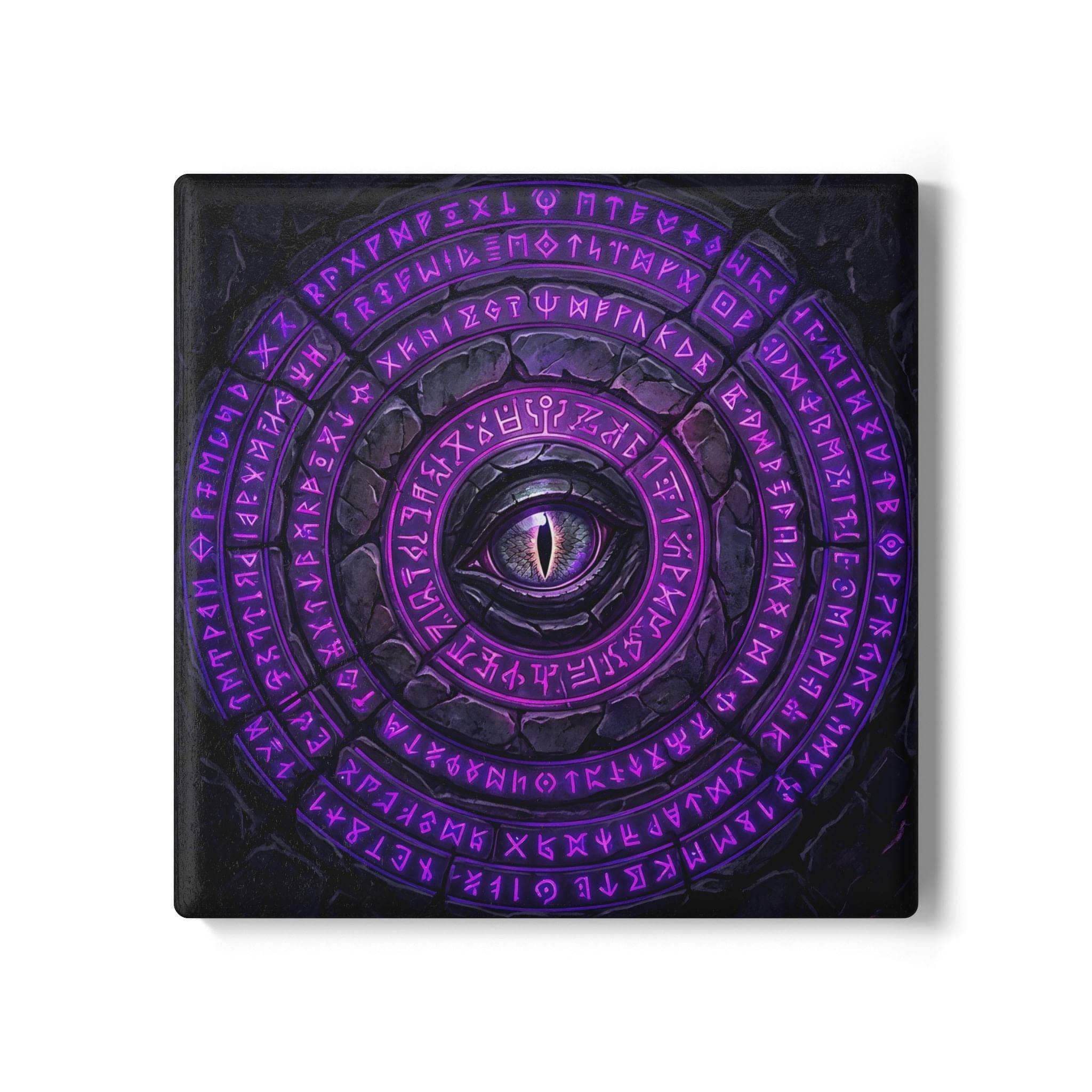 Transform beverage condensation into an in-game hazard with a coaster styled like a freshly unearthed cursed relic, front view