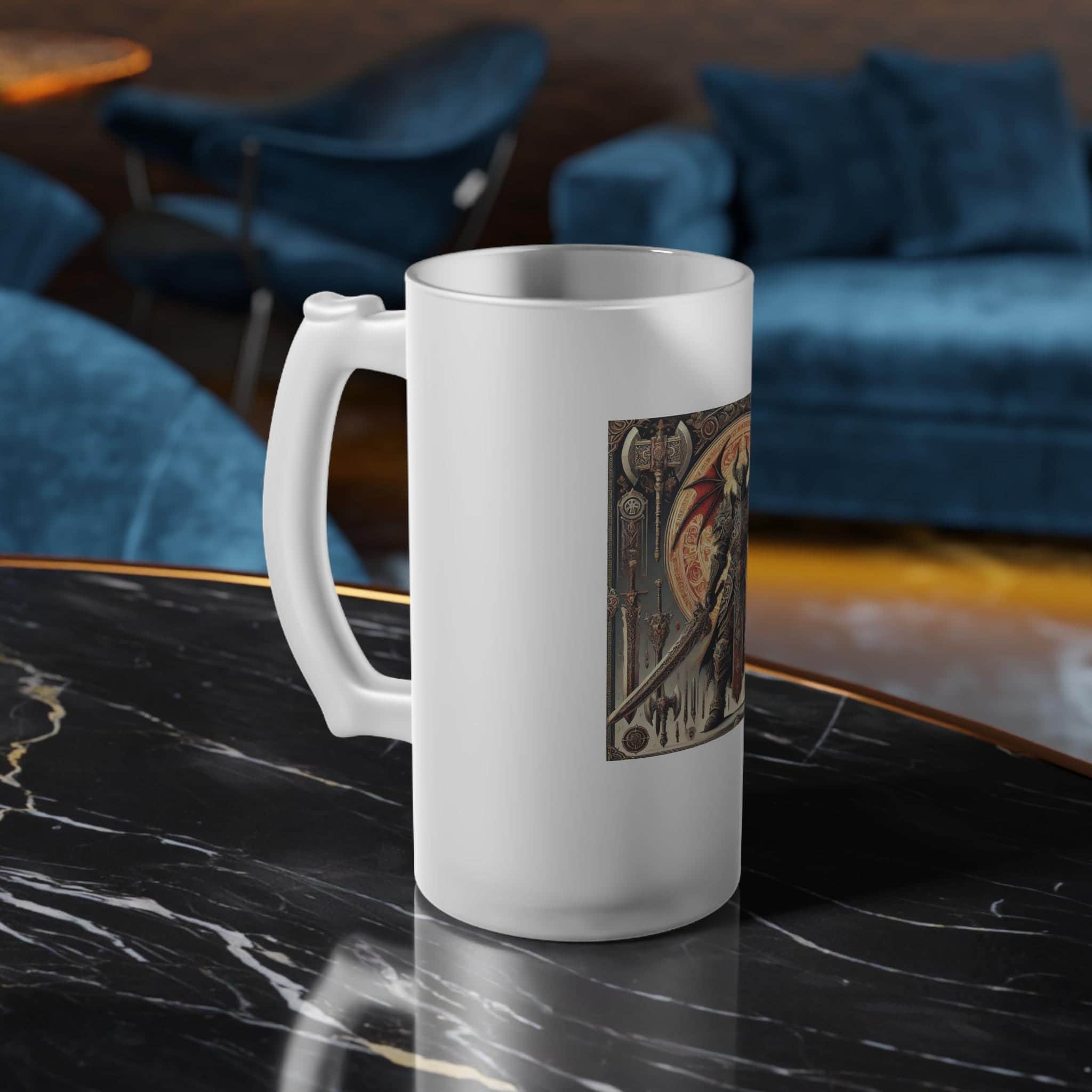 Fighter Frosted Glass Beer Mug, a D&D gift for a Fighter