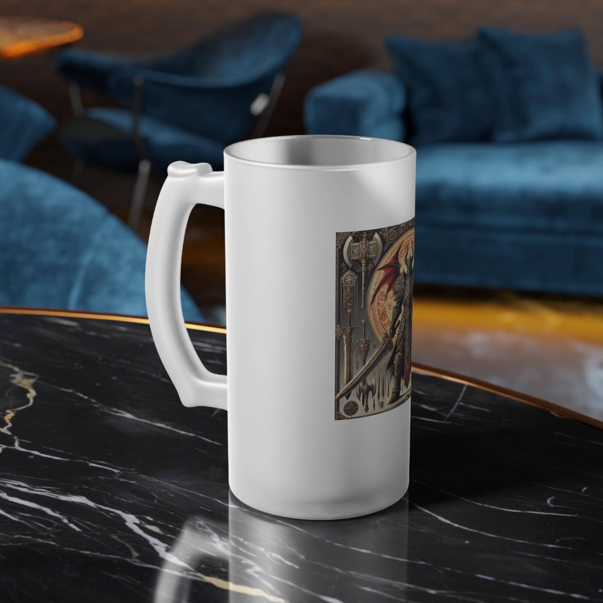 Fighter Frosted Glass Beer Mug, a D&D gift for a Fighter