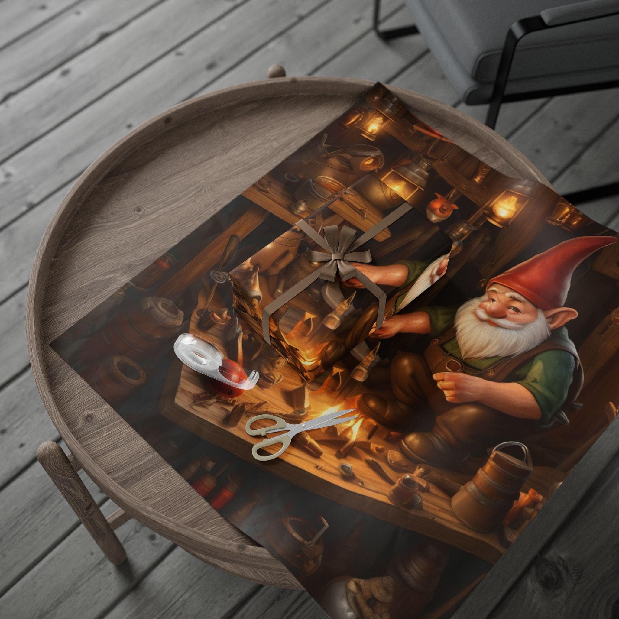 Gnome Workshop Gift Wrap, Fantasy DnD Paper, Customizable