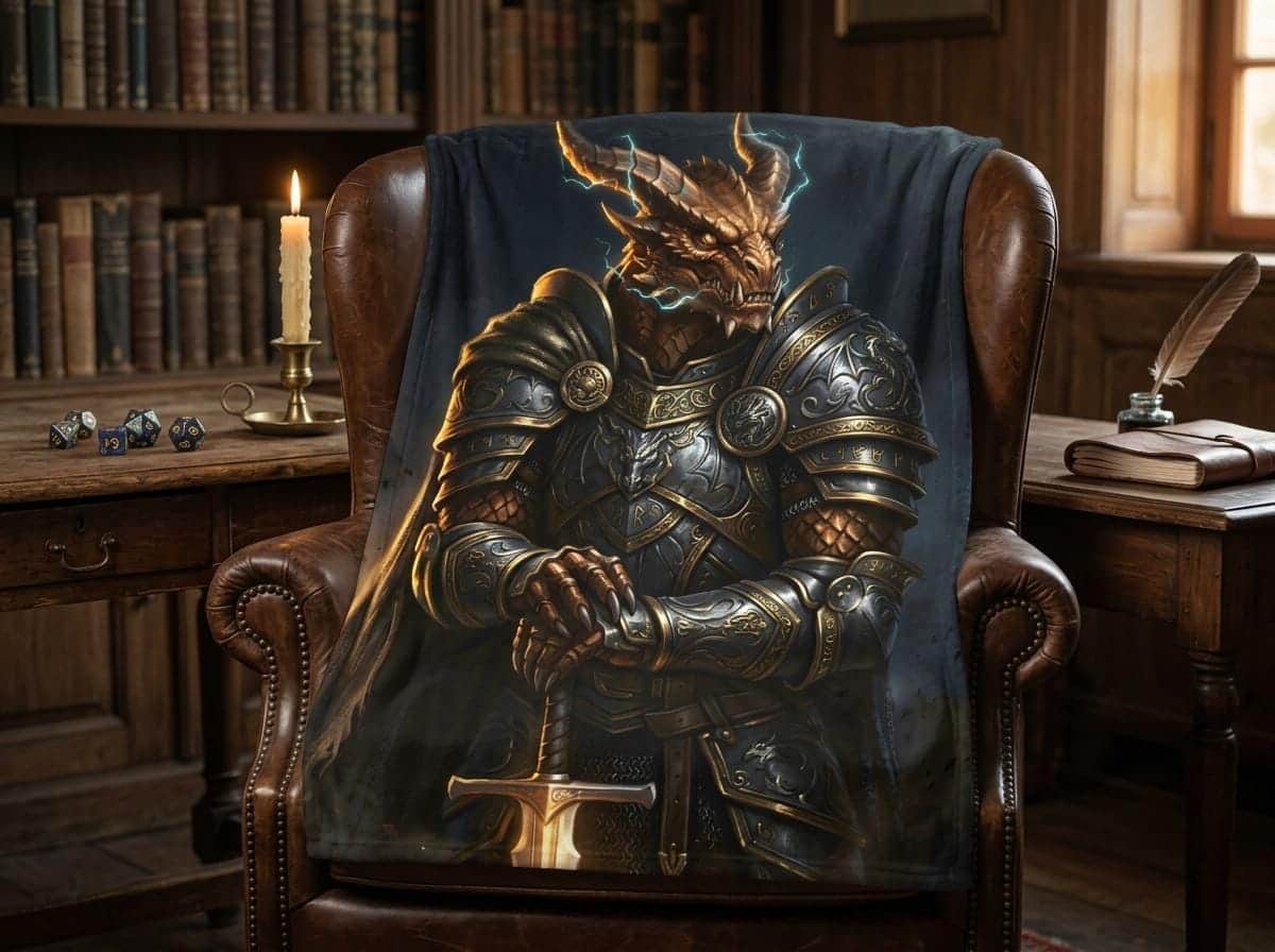 DnD Blanket, Dragon Plush Throw Blanket