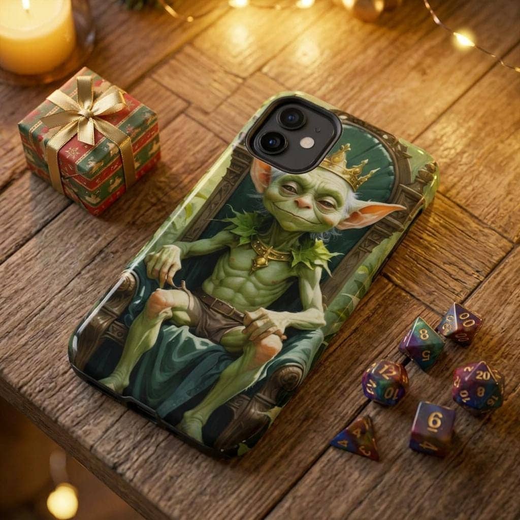 Delight your friend who loves fantasy games and creatures with a goblin phone case that combines elegance and mischief, shown as a gift