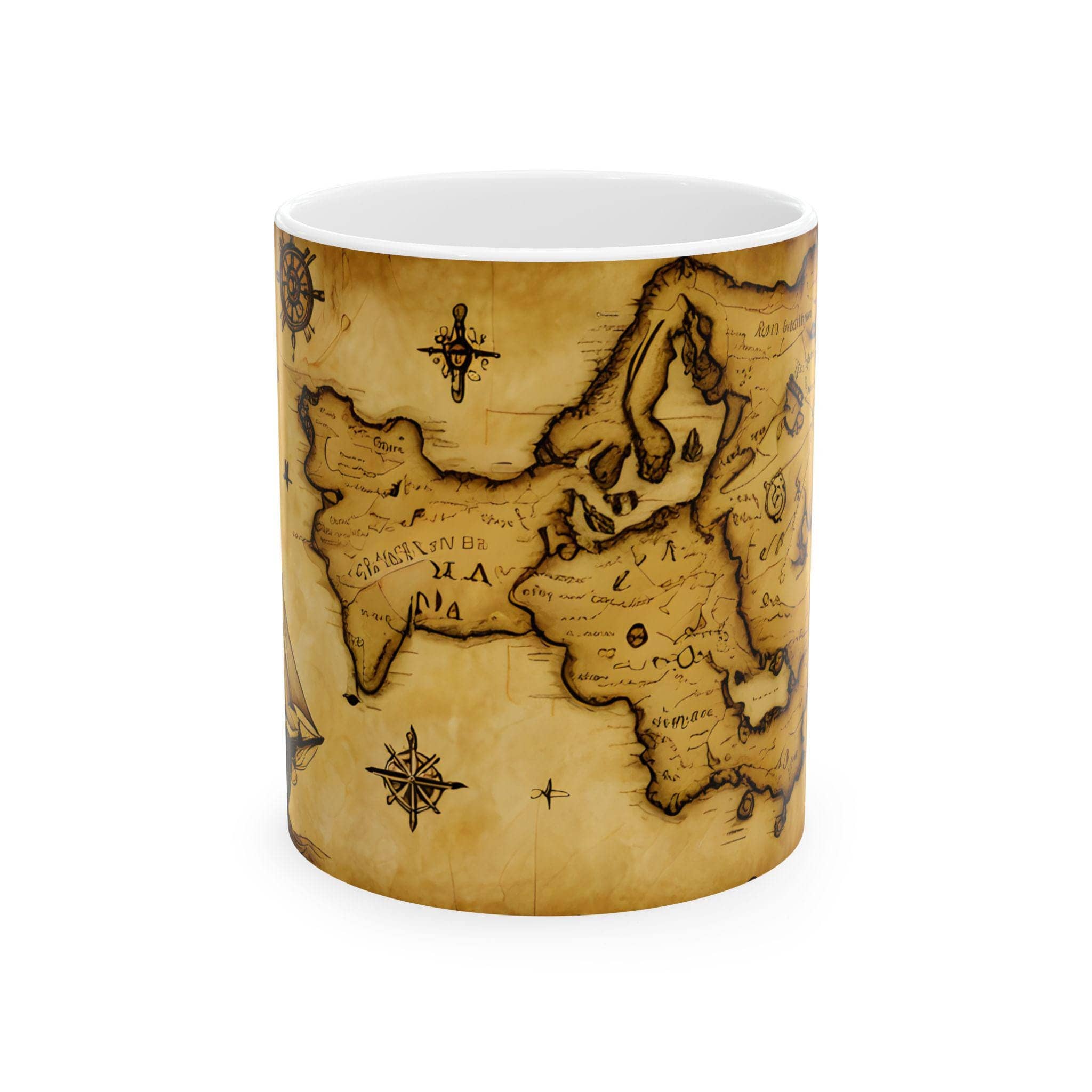 Unleash your inner adventurer with this detailed treasure map mug