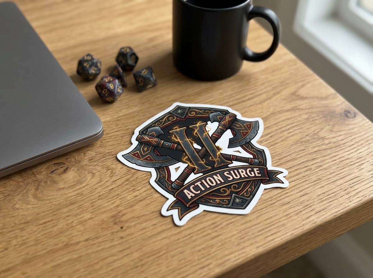 Celebrate the iconic clutch martial ability with this durable die-cut vinyl sticker, showcasing a bold graphic crest built to withstand water bottles