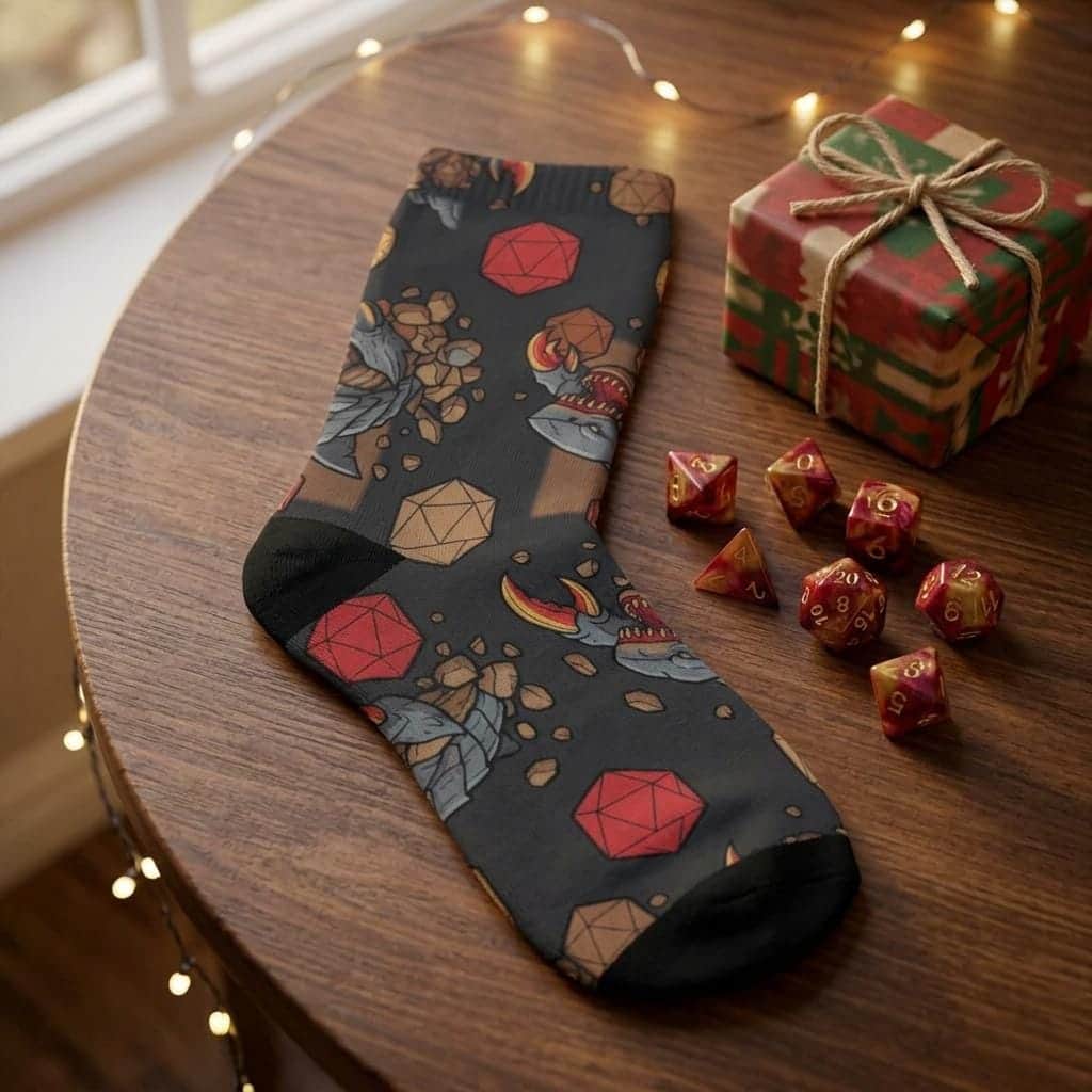 DnD Socks, Landshark D20 Dice Crew Socks