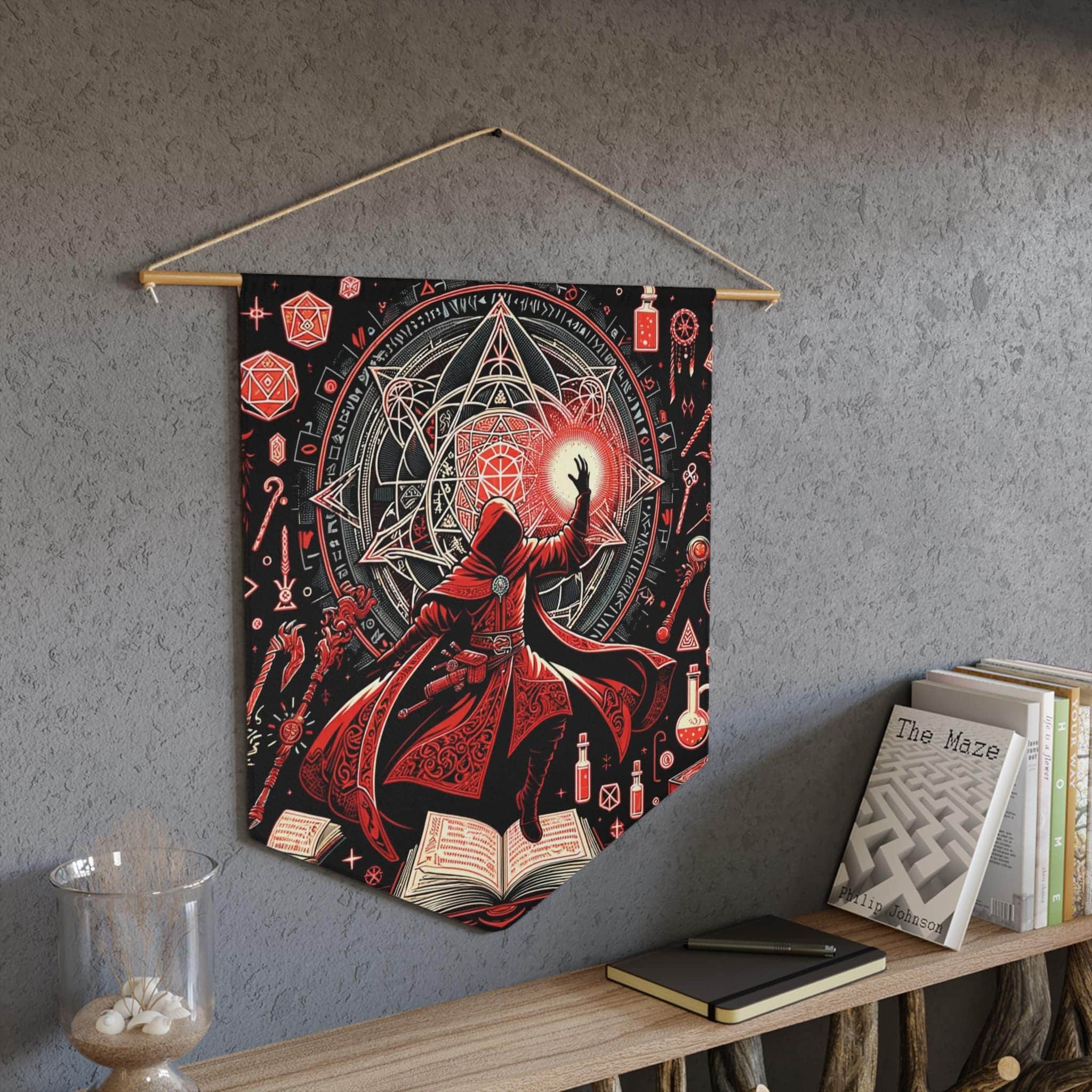 Red Sorcerer Pennant, a D&D gift for a Human Sorcerer