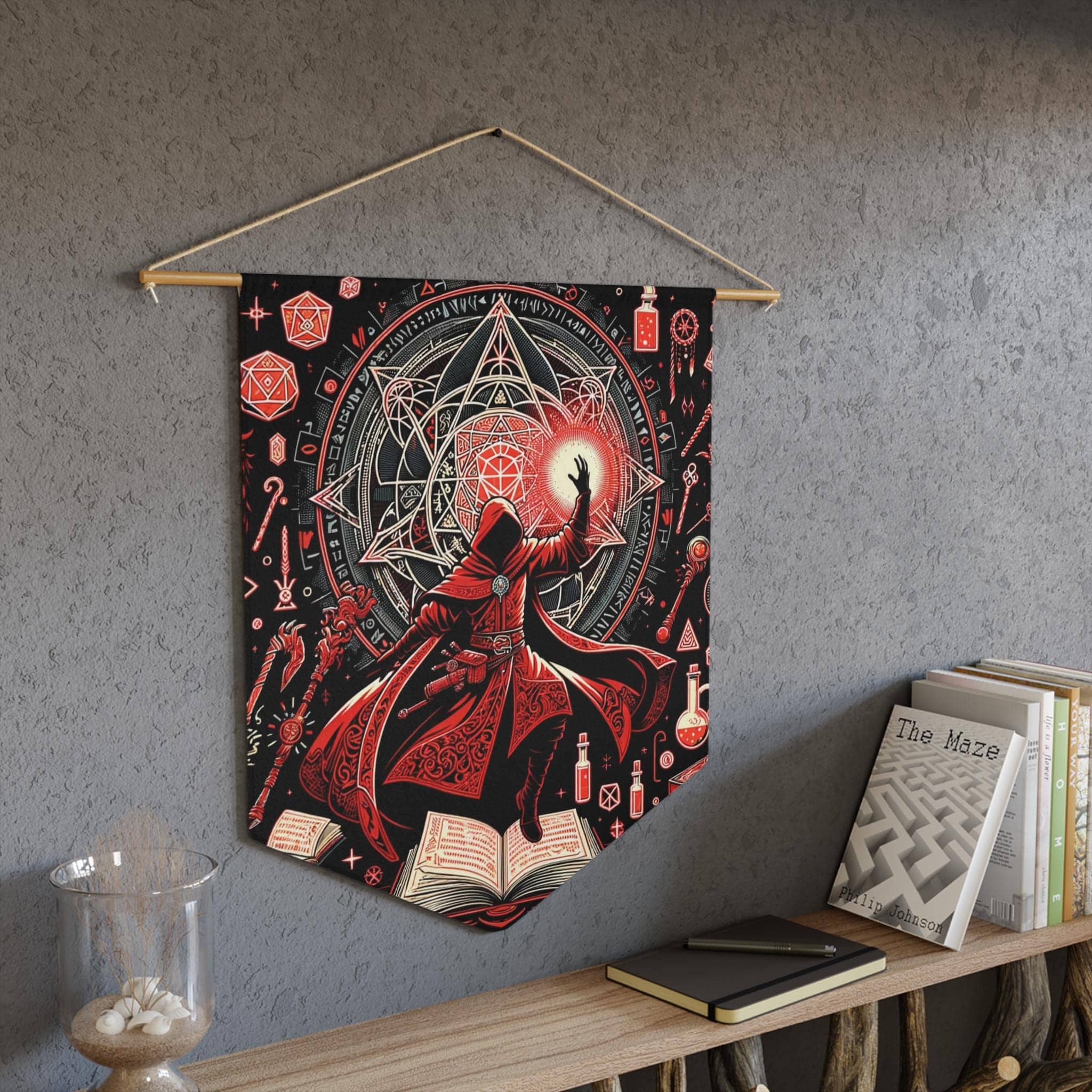 Red Sorcerer Pennant, a D&D gift for a Human Sorcerer