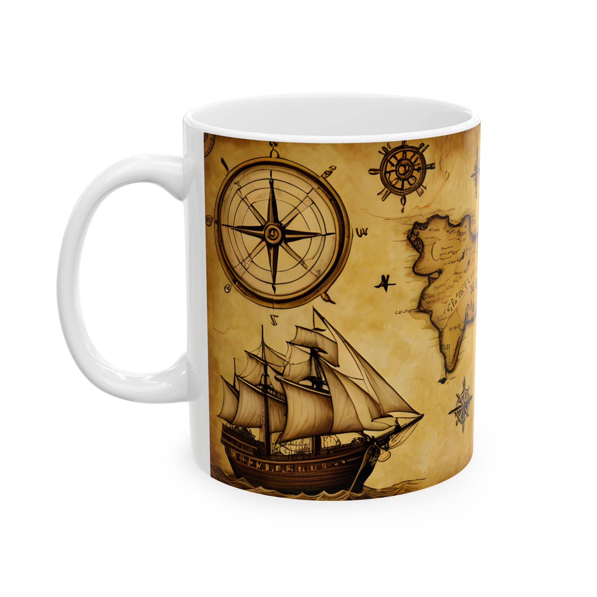 Unleash your inner adventurer with this detailed treasure map mug