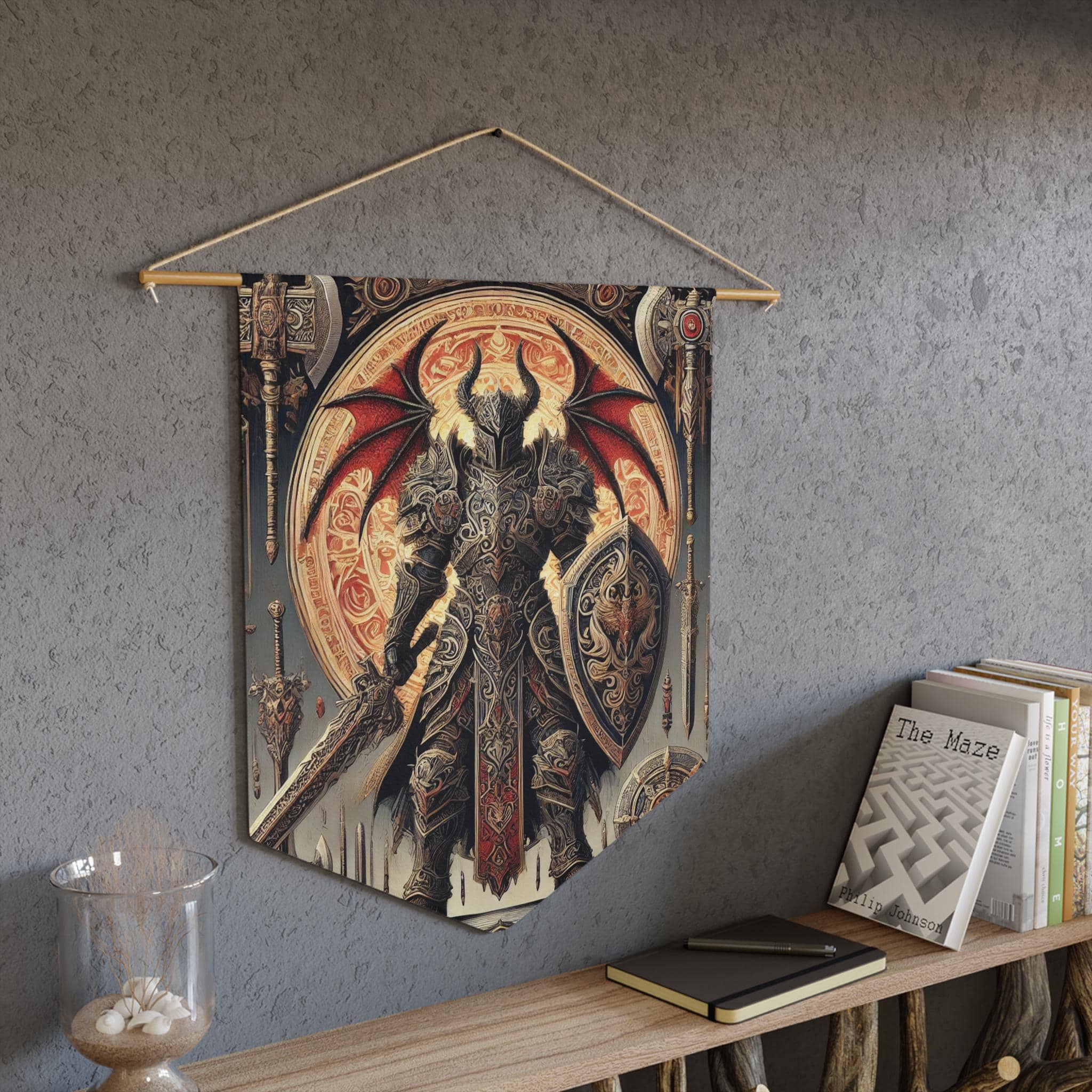 Plate Armor Fighter Pennant, a D&D gift for a Human Fighter